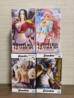 【未開封】ワンピースフィギュアセット(ハンコック、しらほし、ルフィ、ロー)