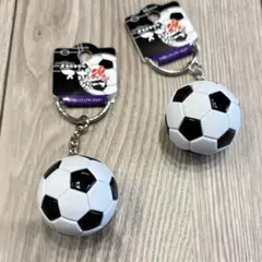 スポ魂シリーズ　ミニチュアキーホルダー　サッカー　2個セット　　部活　クラブ