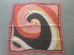 幾何学模様　レトロシルクシフォンスカーフ