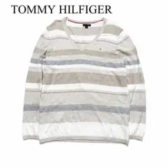 TOMMY HILFIGERトミーヒルフィガー Vネックニット 長袖 ロゴ刺繍