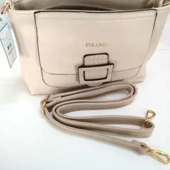 FIRANO ベージュ ショルダー付きポーチ　新品