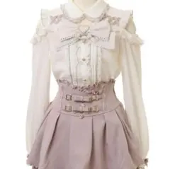 LIZLISA BIGリボンオープンショルダーブラウス ピンク