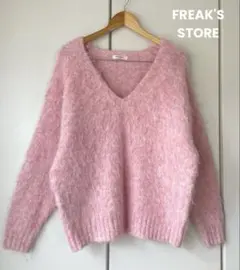 フリークスストア シャギーニット Vネックニット モコモコニット　モヘア風加工