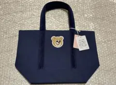 フェイラー オールドテディ ワッペントートバッグ L 小 ネイビー 紺 新品