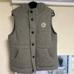 BURBERRY BLACK LABEL フード付きグレーダウンベスト