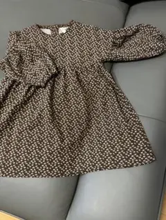 【Samantha Mos2】花柄ブラウン七分袖 ワンピース M