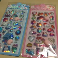 ぷくぷくシールセット　ねこ＆うさぎセット