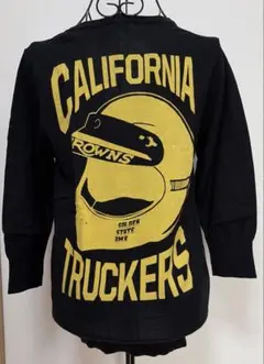 ロデオクラウンズ春夏トップス　黒 五分袖　BMX柄　レア平成モデル