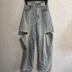 INGRID デニム クロップドパンツ 濃紺 クラッシュ加工 - メルカリ