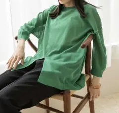 ★LOWRYSFARM バイカラーシアプルオーバー 6分袖★