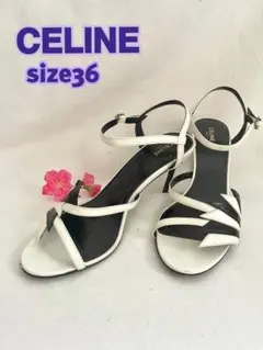 CELINE バイカラー モノトーン　レザー　サンダル　size36（約23㎝）のサムネイル