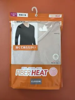 しまむら ファイバーヒート 長袖Vネックシャツ LLベージュ メンズ　クロッシー