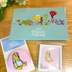 ディズニー プー さん フレームマグネット/刺繍缶バッジ/ポストカード 限定品