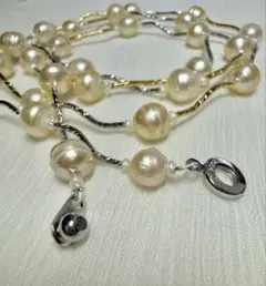 A6791 本真珠 南洋真珠　芥子 ケシ パール　ネックレス 本物　海水 真珠