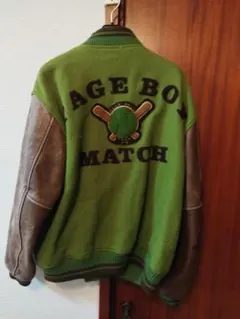 PAGE BOY スタジャン 緑色　茶色　グリーン　ブラウン