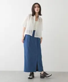 SENSEOFPLACE シアーチェッククロップドシャツ