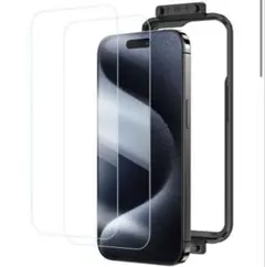 NIMASO iPhone 15 Pro Max用フィルム ガイド枠付き 2枚