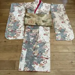 値下げ　振袖 袋帯セット花柄 ピンク　正絹　小柄の方