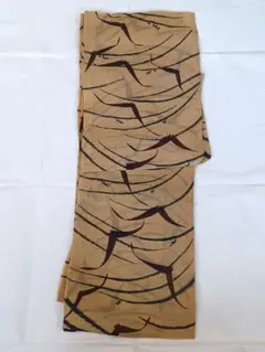 ま*い様 単着物　芭蕉布　ベージュ 鳥模様