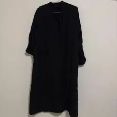 BLACK MALAIKA メンズ ロングシャツ ワンピース ブラック