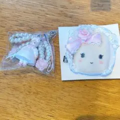 サンリオ◇ホワイトフリル シークレットヘアクリップ ストラップ マロンクリーム