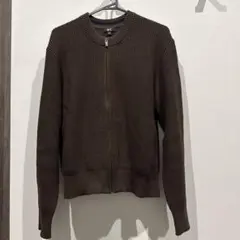 UNIQLO C フルジップクルーネックカーディガン S ダークブラウン ＋α