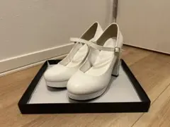 24cmブライダルシューズ 11cmヒール ホワイト ストラップ付きハイヒール