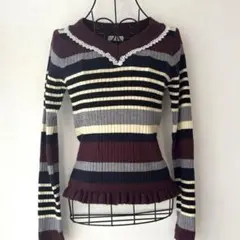 axes femme Vネックニット 長袖 フェアリーグランジ　森ガール