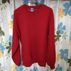 【80s 90s USA製】XL無地 ジャージーズ レッド ブランク スウェット