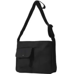 ブラックキャンバスショルダーバッグ