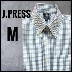 J.PRESS チェック柄 ボタンダウンシャツ M 長袖