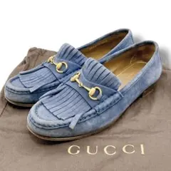 GUCCI✨グッチ　ローファー　ホースビット　フリンジ　レディース　スエード　革