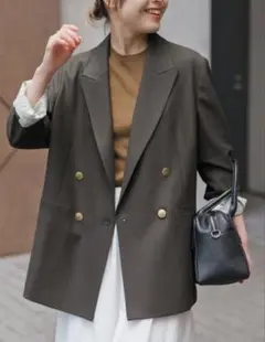 spick&span ウールブレンドダブルブレストジャケット