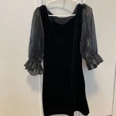 ブラックベルベットタイトドレス SHEIN