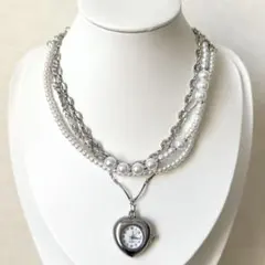 ハンドメイド ネックレスチョーカー時計 ウィッシュコア バレエコア Y2K