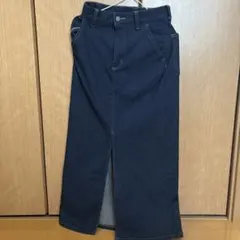 GU ダークブルー スリット入りデニムスカート XS