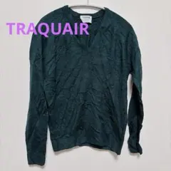 TRAQUAIR ✨ウール ✨Vネックセーター ダークグリーン
