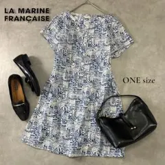 LA MARINE FRANCAISE マリン柄コットンチュニック ブルーのサムネイル