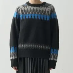 AMERICAN HOLIC ノルディック柄ニットプルオーバー 杢グレー