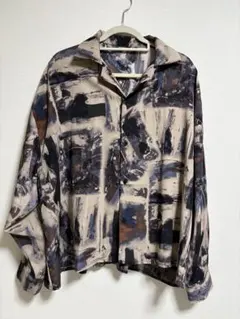 Ellno Loset 長袖開襟シャツ　総柄　Lサイズ　ユニセックス