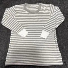 キッズ　ストライプ長袖シャツ肌着 サイズ120