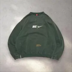 OLDNIKE90s〜00sメキシコ製センターロゴ刺繍スウェット鬼フェード襤褸M