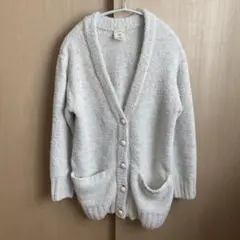 ジェラートピケ　カーディガン　オフホワイト　もこもこ