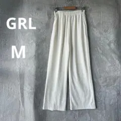 美品 GRL グレイル M オフホワイト プリーツ ワイドパンツ