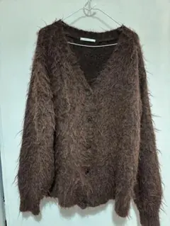 RETRO GIRL 起毛BIGカーディガン ブラウン