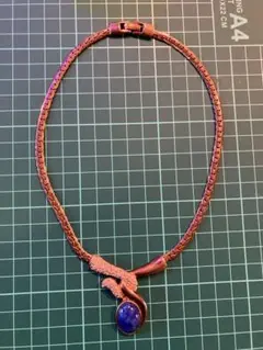 【重厚感】レトロ ヴィンテージ チョーカー パヴェストーン ラピスラズリ風