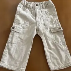 ムージョンジョン　ベージュ カーゴパンツ 80