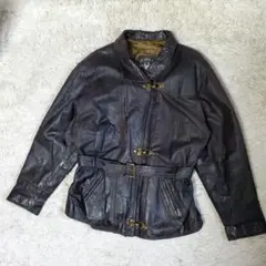 希少 フランス製 本革 ファイヤーマンジャケット ベルト オールレザー XL