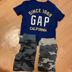 値下げgap ボトムス 100 90 セット ブルーカモフラージュ