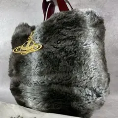 【極美品】ヴィヴィアンウエストウッド ハンドバッグ オーブ 金具 ファー レザー